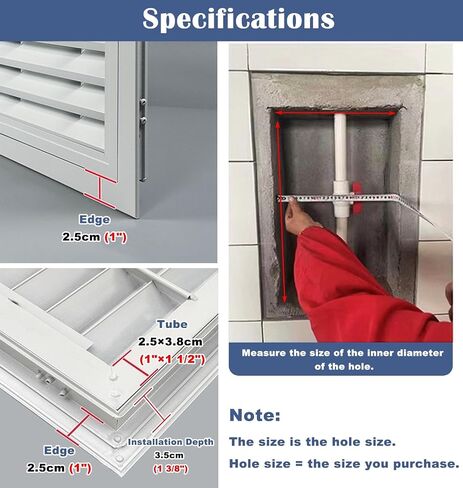 Aluminum Ventilated Access Panel, Louvered Inspection Door for Home & Commercial Use, 22x60in White Access Door for Efficient Ventilation & Maintenance in Kuwait