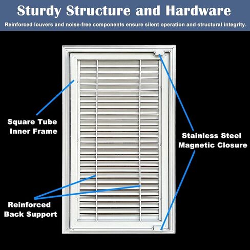 Aluminum Ventilated Access Panel, Louvered Inspection Door for Home & Commercial Use, 22x60in White Access Door for Efficient Ventilation & Maintenance in Kuwait