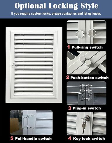 Aluminum Ventilated Access Panel, Louvered Inspection Door for Home & Commercial Use, 22x60in White Access Door for Efficient Ventilation & Maintenance in Kuwait