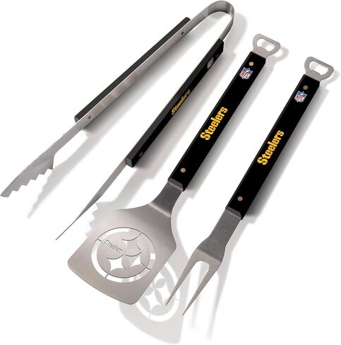 مجموعة الشواء YouTheFan NFL Pittsburgh Steelers Spirit Series 3 قطع، من الفولاذ المقاوم للصدأ، 22 بوصة × 9 بوصة ولوحة تقطيع كبيرة من Sports Vault NFL Pittsburgh Steelers، 14.5 بوصة × 9 بوصة in Kuwait