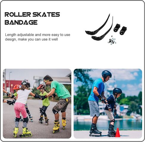 PRETYZOOM Roller Skate Buckle Straps Set with Ratchet Buckle and Screws, Universal Replacement Roller Skates Accessories for Adult, Black Durable Belts for Skating Shoes in Kuwait