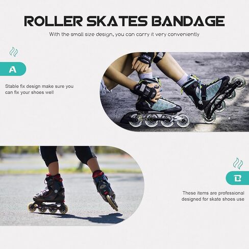 PRETYZOOM Roller Skate Buckle Straps Set with Ratchet Buckle and Screws, Universal Replacement Roller Skates Accessories for Adult, Black Durable Belts for Skating Shoes in Kuwait