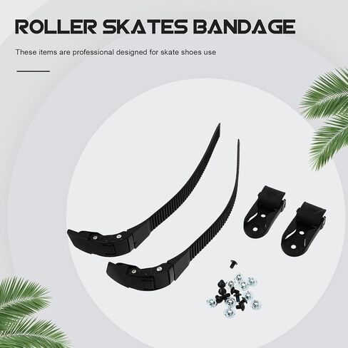 PRETYZOOM Roller Skate Buckle Straps Set with Ratchet Buckle and Screws, Universal Replacement Roller Skates Accessories for Adult, Black Durable Belts for Skating Shoes in Kuwait