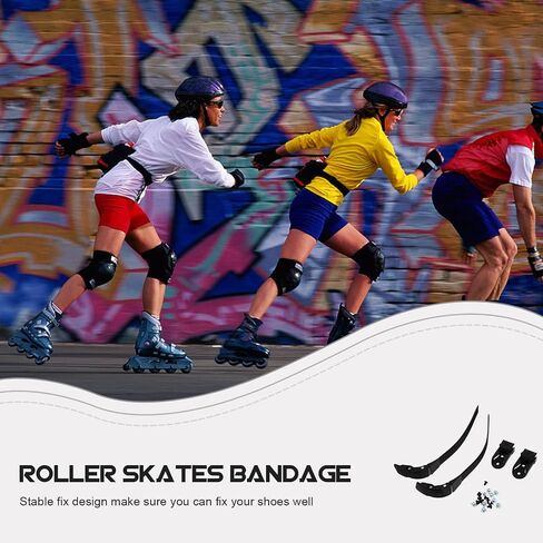 PRETYZOOM Roller Skate Buckle Straps Set with Ratchet Buckle and Screws, Universal Replacement Roller Skates Accessories for Adult, Black Durable Belts for Skating Shoes in Kuwait