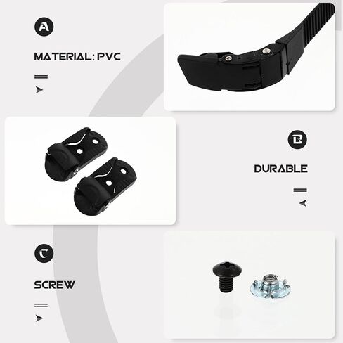 PRETYZOOM Roller Skate Buckle Straps Set with Ratchet Buckle and Screws, Universal Replacement Roller Skates Accessories for Adult, Black Durable Belts for Skating Shoes in Kuwait