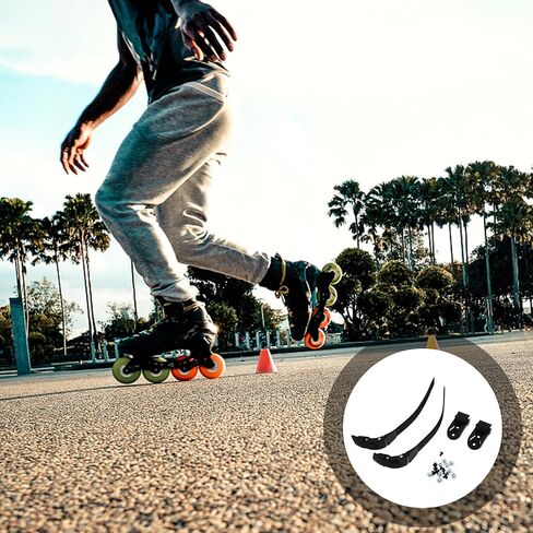 PRETYZOOM Roller Skate Buckle Straps Set with Ratchet Buckle and Screws, Universal Replacement Roller Skates Accessories for Adult, Black Durable Belts for Skating Shoes in Kuwait