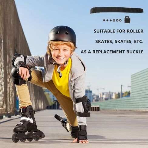 PRETYZOOM Roller Skate Buckle Strap Replacement Set with Screws Black Professional Fixing Buckle for Inline and Ice Skates Sports Accessories in Kuwait