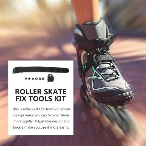 PRETYZOOM Roller Skate Buckle Strap Replacement Set with Screws Black Professional Fixing Buckle for Inline and Ice Skates Sports Accessories in Kuwait