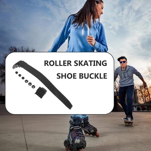 PRETYZOOM Roller Skate Buckle Strap Replacement Set with Screws Black Professional Fixing Buckle for Inline and Ice Skates Sports Accessories in Kuwait