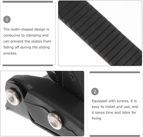 PRETYZOOM Roller Skate Buckle Strap Replacement Set with Screws Black Professional Fixing Buckle for Inline and Ice Skates Sports Accessories in Kuwait