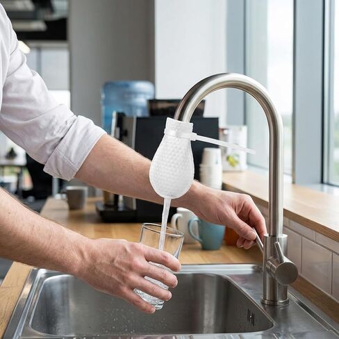 100 PCS Faucet Filter Cotton Bag, 100 Filter Bags with 20 Straps for Kitchen Faucet, Multi-Layer Filtration for Sediment and Rust Reduction, Softened Water Flow for Daily Household Use in Kuwait