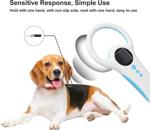 Pet Microchip Reader, Universal 134.2kHz 125kHz Scanner, Animal ID Tag Scanner with 500 Data Storage Rechargeable Handheld for Dog Cat Rabbit Pig in Kuwait
