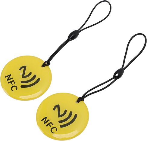 NFC Key Fob 10pcs، NTAG213 Chip Fob القابلة للبرمجة لجميع هواتف NFC، سلسلة مفاتيح صفراء مع عمر طويل، كثافة مسح عالية، برنامج سهل -، خفيف الوزن in Kuwait