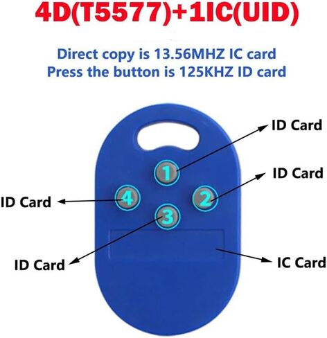 RFID 5-in-1 Key Fob: 4x 125kHz EM ID + 1x 13.56MHz IC Tag, ABS Waterproof, 45x25mm for Access Control, Parking, Attendance in Kuwait