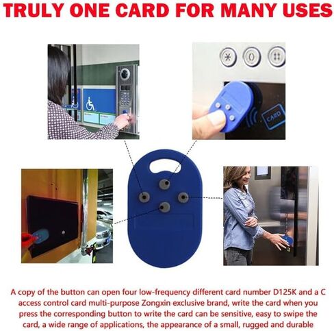 RFID 5-in-1 Key Fob: 4x 125kHz EM ID + 1x 13.56MHz IC Tag, ABS Waterproof, 45x25mm for Access Control, Parking, Attendance in Kuwait