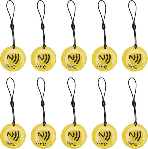 NFC Keychain NTAG213 Chip Programmable NFC Fob Yellow 10pcs for All Enabled Mobile Phones in Kuwait