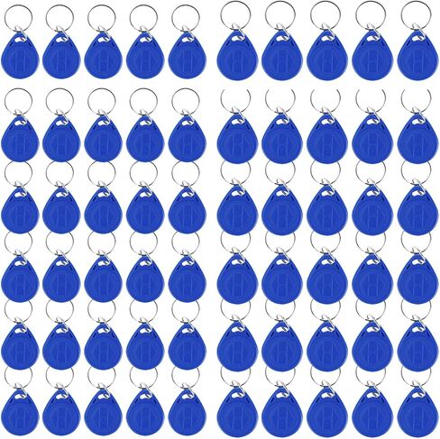100-pack RFID Keychains, 125KHz Access Control Card ID Cards, Suitable for Access Control Systems, Keychain Card Token Tags (Blue) in Kuwait