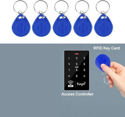 100-pack RFID Keychains, 125KHz Access Control Card ID Cards, Suitable for Access Control Systems, Keychain Card Token Tags (Blue) in Kuwait