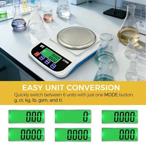Digital Lab Scale 1000g x 0.01g High Precision Analytical Balance Electronic Scale, LCD Display and Counting for Laboratory Jewellery Kitchen Scientific in Kuwait