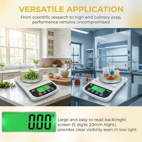 Digital Lab Scale 1000g x 0.01g High Precision Analytical Balance Electronic Scale, LCD Display and Counting for Laboratory Jewellery Kitchen Scientific in Kuwait