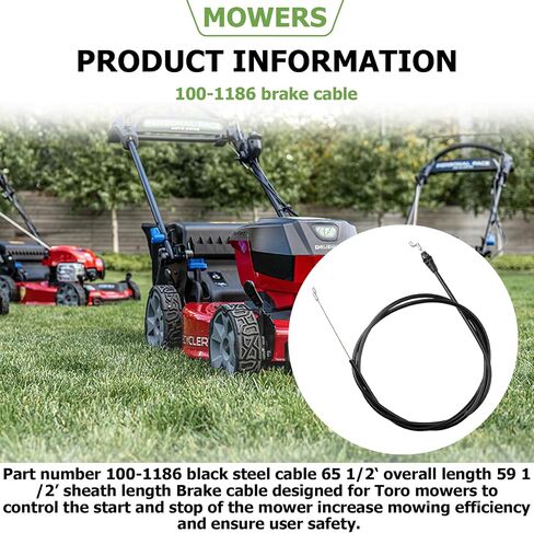 100-1186 Brake Cable Compatible with Toro Lawn Mower,1001186 in Kuwait
