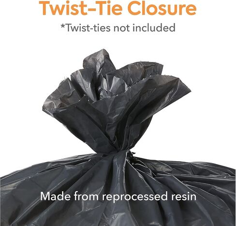 أكياس قمامة سوداء احترافية من Coastwide سعة 55-60 جالون من الراتنج المعاد معالجته 1.3 مل، 38 بوصة × 58 بوصة، 100 قيراط in Kuwait