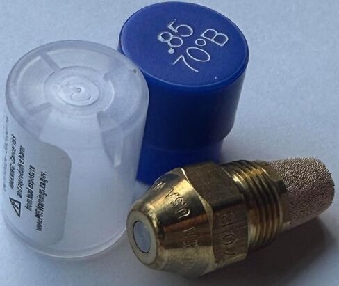 Two Pack - Oil Burner Nozzle, .85 70 B, Solid Spray Blue Cap .85 70 B Oil Nozzle .85 Gallons per minute with a 70 degree Solid Spray in Kuwait