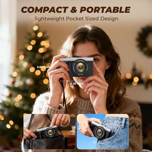 4K Digital Cameras for Photography, Anti-Shake 4K Cameras, Autofocus Vlogging Video Camera with 180° Flip Screen in Saudi Arabia