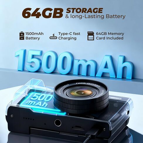 4K Digital Cameras for Photography, Anti-Shake 4K Cameras, Autofocus Vlogging Video Camera with 180° Flip Screen in Saudi Arabia