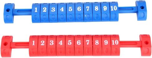 Foosball Ball Score Counter, 10 Numbers 2Pcs Table Football Scoring Counters, Plastic Foosball Table Scoring Counter, Red and Blue Foosball Scoreboard, 10.5x1.6inch in Kuwait