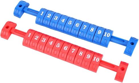 Foosball Ball Score Counter, 10 Numbers 2Pcs Table Football Scoring Counters, Plastic Foosball Table Scoring Counter, Red and Blue Foosball Scoreboard, 10.5x1.6inch in Kuwait