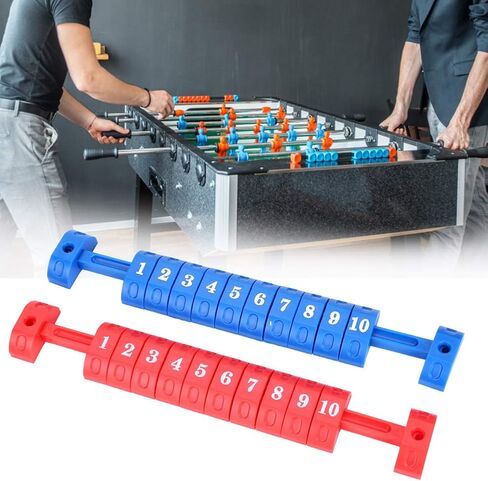 Foosball Ball Score Counter, 10 Numbers 2Pcs Table Football Scoring Counters, Plastic Foosball Table Scoring Counter, Red and Blue Foosball Scoreboard, 10.5x1.6inch in Kuwait