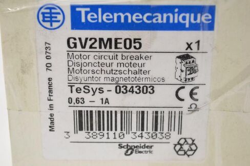 Telemecanique GV2ME05 Motor Protector, 0.63-1.0A, 3P, 600V in Kuwait
