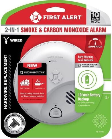 First Alert 10 Year Back Up Hard-Wired w/Battery Back-Up Ionization Smoke and Carbon Monoxide Detect in Kuwait