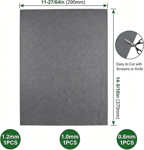 3PCS Non-Asbestos Gasket Material Paper Sheet-0.8mm/1mm/1.2mm | 15"x11.8",Oil/High Temp/Corrosion Resistant for Small Engine Repair, Lawn Mower, Motorcycle, Generator DIY Cutting Sealing in Kuwait