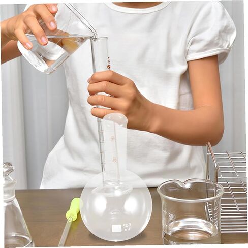 500ml Long Neck Glass Distillation Flask Flat Bottom Chemistry Flask with Scale for Laboratory Experiments Scientific Glassware in Kuwait