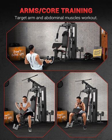 Garvee Home Gym Equipment Machine, Full Body Workout Machine with 150 LBS Weight Stack, Multifunctional All in One Exercise Station with Preacher Curl Pad, Leg Developer for Strength Training in Kuwait