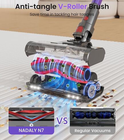 NADALY Cordless Vacuum Cleaner, 650W 55KPa 70 Mins Self-Standing Stick Vacuum, Lightweight Vacuum for Everyone, Anti-Tangle, 1.8L Capacity, Vacuum Cleaners for Home Pet Hair Hardwood Floors Carpet in Saudi Arabia