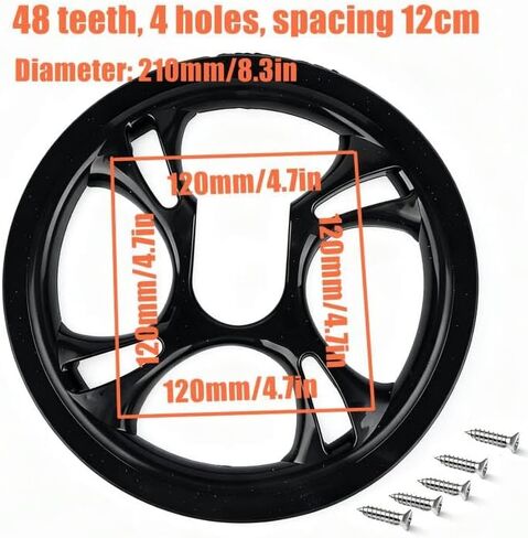 48-Teeth 4-Bolt Bicycle Chain Guard PC Plastic Bash Guard 4.7in Hole Spacing with Mounting Screws for Mountain Bike MTB Riding Pants Protection Black in Saudi Arabia