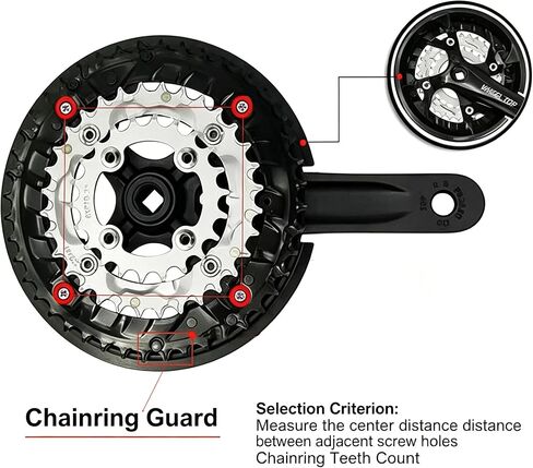 48-Teeth 4-Bolt Bicycle Chain Guard PC Plastic Bash Guard 4.7in Hole Spacing with Mounting Screws for Mountain Bike MTB Riding Pants Protection Black in Saudi Arabia