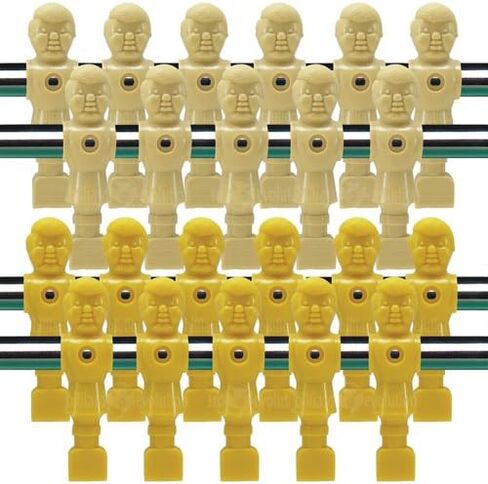 Vintage Old Style Solid Tan and Yellow Foosball Men Set of 22 in Kuwait