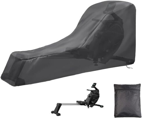 Rowing Machine Cover 210D Waterproof Windproof Dustproof for Compatible for Concept 2 Models Outdoor Protection for UV Resistant Adjustable Drawstring Fit Black(208 * 104 * 61cm) in Kuwait