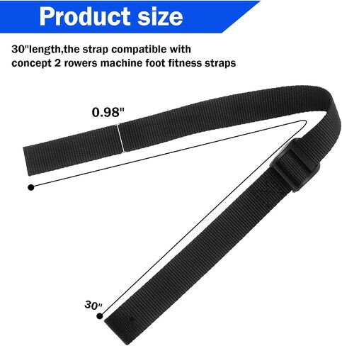 استبدال أشرطة القدم لآلة التجديف متوافقة مع طراز Concept 2 Rower Model D & E، حزام قدم من النايلون قابل للتعديل لآلة التجديف الداخلية، عبوتان in Kuwait