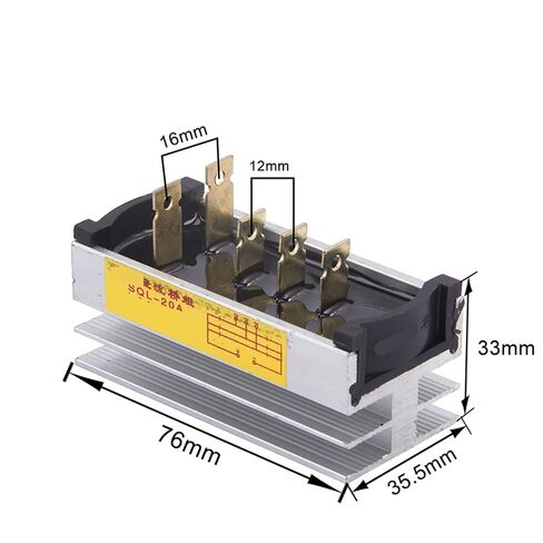 1pcs Three Phase SQL20A 20amp Generator Rectifier Aluminum Heatsink Diode Bridge Rectifier kit for 20A in Kuwait