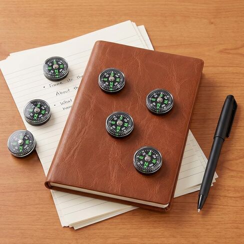 20 Pcs Mini Button Compass Hard Shell, Liquid Filled Button Compass for Hiking Survival Watch Band Paracord Camping Outdoor Activities Accessory Gear 3/4 Inch (20mm) in Kuwait
