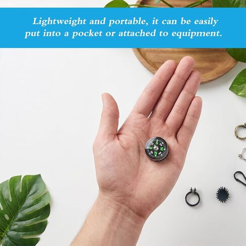 20 Pcs Mini Button Compass Hard Shell, Liquid Filled Button Compass for Hiking Survival Watch Band Paracord Camping Outdoor Activities Accessory Gear 3/4 Inch (20mm) in Kuwait