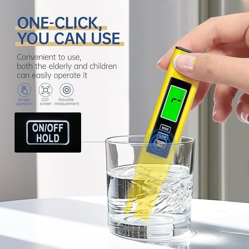 TDS Meter Digital Water Tester 3-in-1 – Measures TDS, EC & Temperature – 0-9999 ppm – High Accuracy Water Quality Tester for Drinking Water, Aquariums, Pools, Hydroponics – White in Saudi Arabia