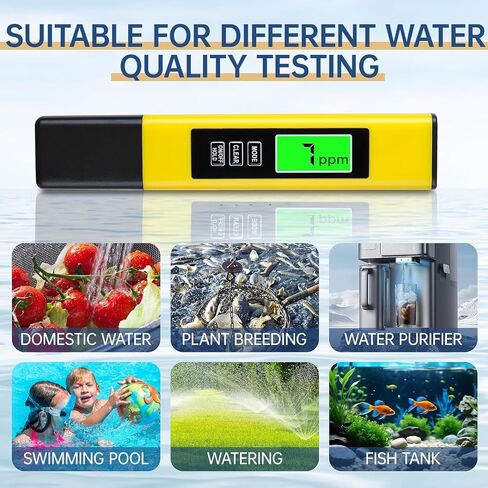TDS Meter Digital Water Tester 3-in-1 – Measures TDS, EC & Temperature – 0-9999 ppm – High Accuracy Water Quality Tester for Drinking Water, Aquariums, Pools, Hydroponics – White in Saudi Arabia