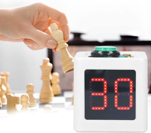 Cube Timer ABS 3 Buttons 1.4in 4 Sided Digital Countdown Stopwatch for Private Poker Chess Casinos Timer (White) in Kuwait