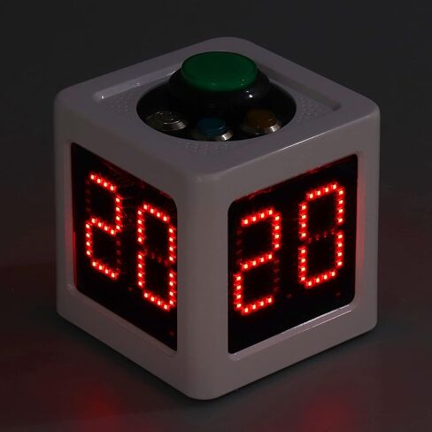 Cube Timer ABS 3 Buttons 1.4in 4 Sided Digital Countdown Stopwatch for Private Poker Chess Casinos Timer (White) in Kuwait